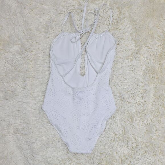 Aerie White Eyelet Swimsuit with Front Tie - Picture 4 of 6